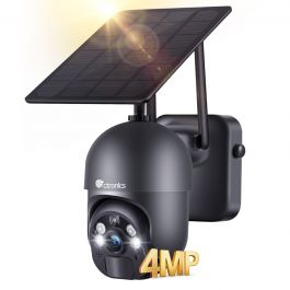 【 2.5K ・ナイトカラー 】 Ctronics 防犯カメラ 屋外 ソーラー 400万高画素 ヒューマン検知 警報通知 音声発光威嚇 スマホ連動  パンチルト遠隔操作 家族共有 双方向通話 防犯ステッカー付属 iOS/Android 対応 10000mAh 高容量バッテリー 5DBi高性能 