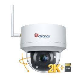 「 2K超高画質・自動追跡・SDカード内蔵 」 Ctronics 防犯カメラ 