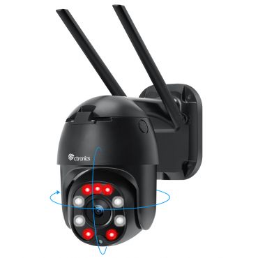 Ctronics WiFi 屋外 防犯 カメラ ワイヤレス 夜間カラー撮影 監視カメラ スマホ連携 人体検知 ネットワークカメラ セキュリティカメラ 防水 赤外線暗視撮影 夜間監視 自動追跡 動体検知 パンチルト機能 日本語アプリ 日本語説明書 双方向音声会話 フルHD1080P 録画機能 スマホ対応 遠隔操作 iOS & Android & Windows & Mac対応 MicroSDカード対応 スマート録画モード